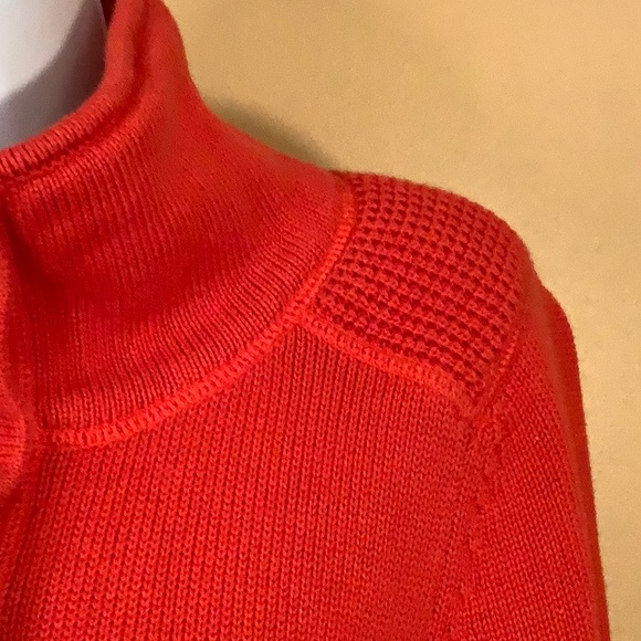 Ralph Lauren Lauren Active 100% Cotton Knit Red Sweater with Cowl Neck - Picture 3 of 13